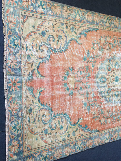 6x10 Large Area OUSHAK RUG TURKISH  Rug Vintage Rug Vintage Oriental Rugs Oushak Rug Hand Made Rugs Vintage Turkish Rug