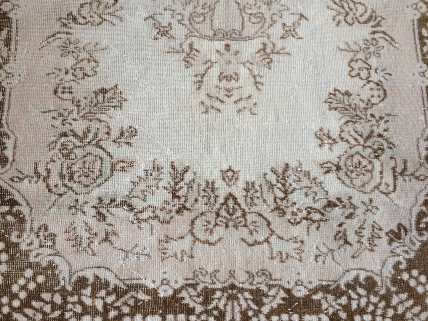 MUTED Oushak Rug, 3x7 Turkish Rug, Rustic Neutral Rug, Wool Oushak Rug, Vintage Rug