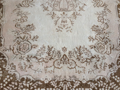 MUTED Oushak Rug, 3x7 Turkish Rug, Rustic Neutral Rug, Wool Oushak Rug, Vintage Rug