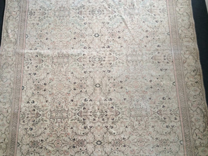 Muted Turkish Rug Large Area Rug Pastel Oushak 6 x 9.3 Rug Vintage Muted Rug Hand Made Rug Vintage Earth Tones Rug Rustic Rug 6x9 Muted rug