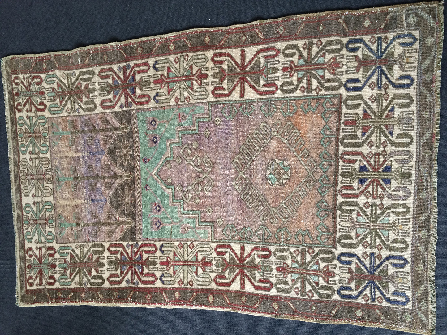 WOOL Oushak Rug Turkish Rug Vintage  Rug Hallway  Rug Kitchen Rug Wool Nomad Rug Turkish Wool Oushak Rug 5.4 x 3.6