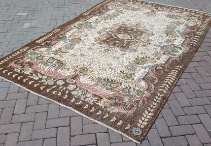 6.6 x 10 Vintage rugs Turkish rug  Oushak Rug Oriental Rug Hand Knotted Wool Rug Vintage Persian Rug