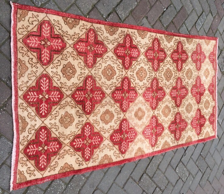 Vintage Rug Turkish  Rug, Bohemian Rug Oushak Rug