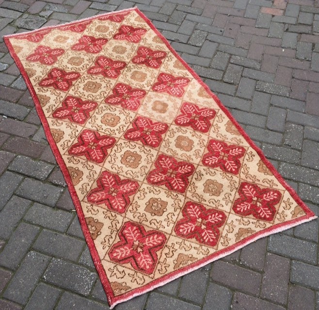 Vintage Rug Turkish  Rug, Bohemian Rug Oushak Rug