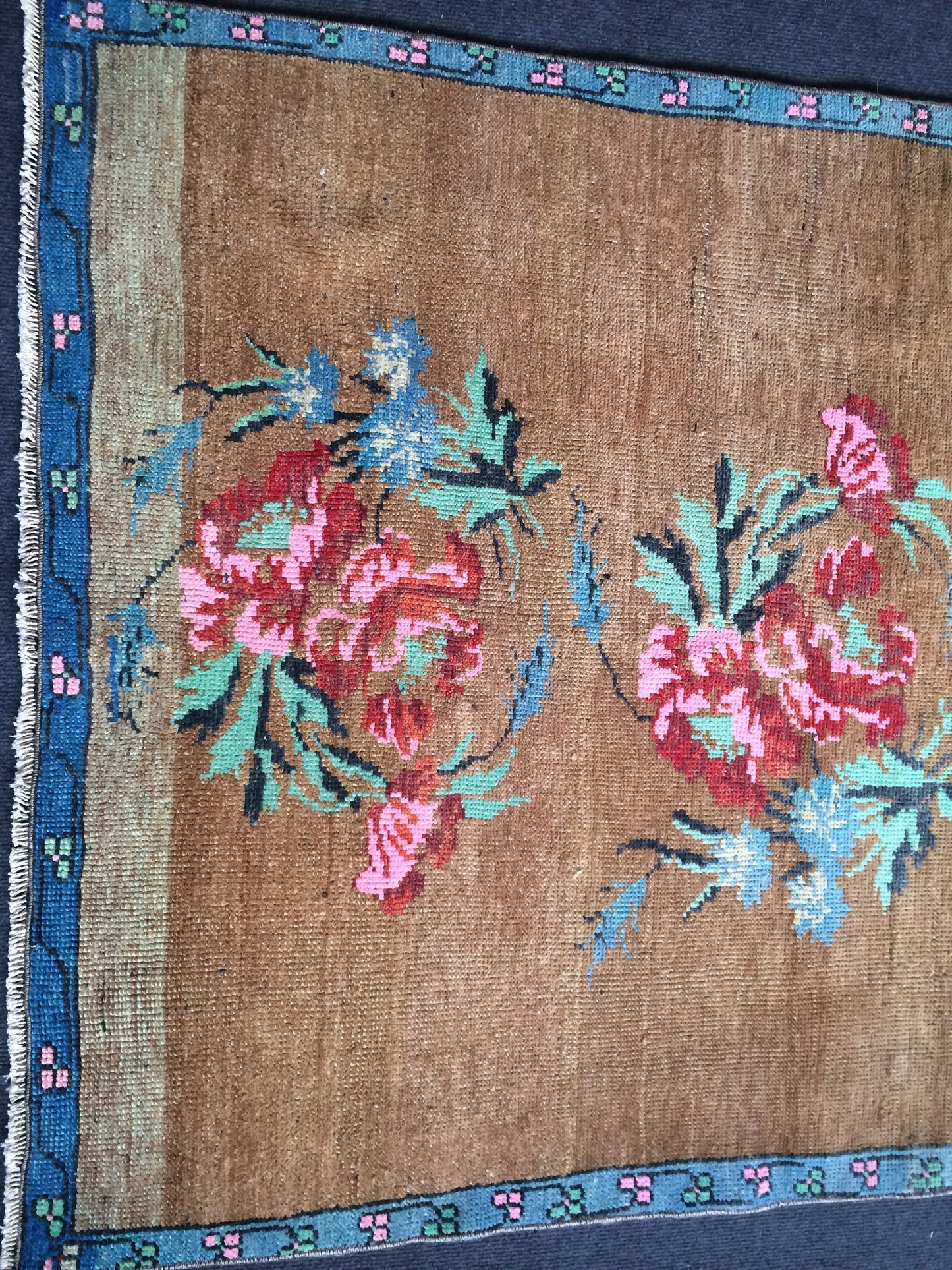 Floral Turkish Rug, Oushak Rug, Rustic Rugs, Farmhouse Rug, Vintage Rug, Boho Rug, Hand Made Rug