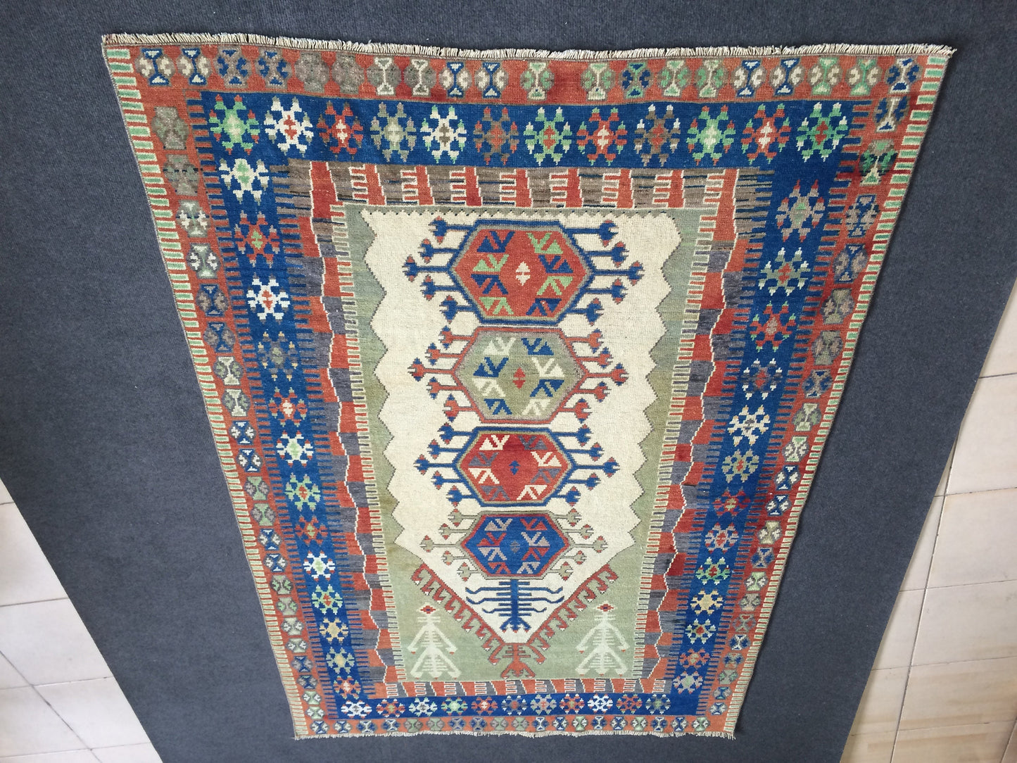 Persian Rug, Vintage  Rug, Oushak  Rug, Turkish Rugs,Turkish Wool rug 6.4 x 4.2 ft