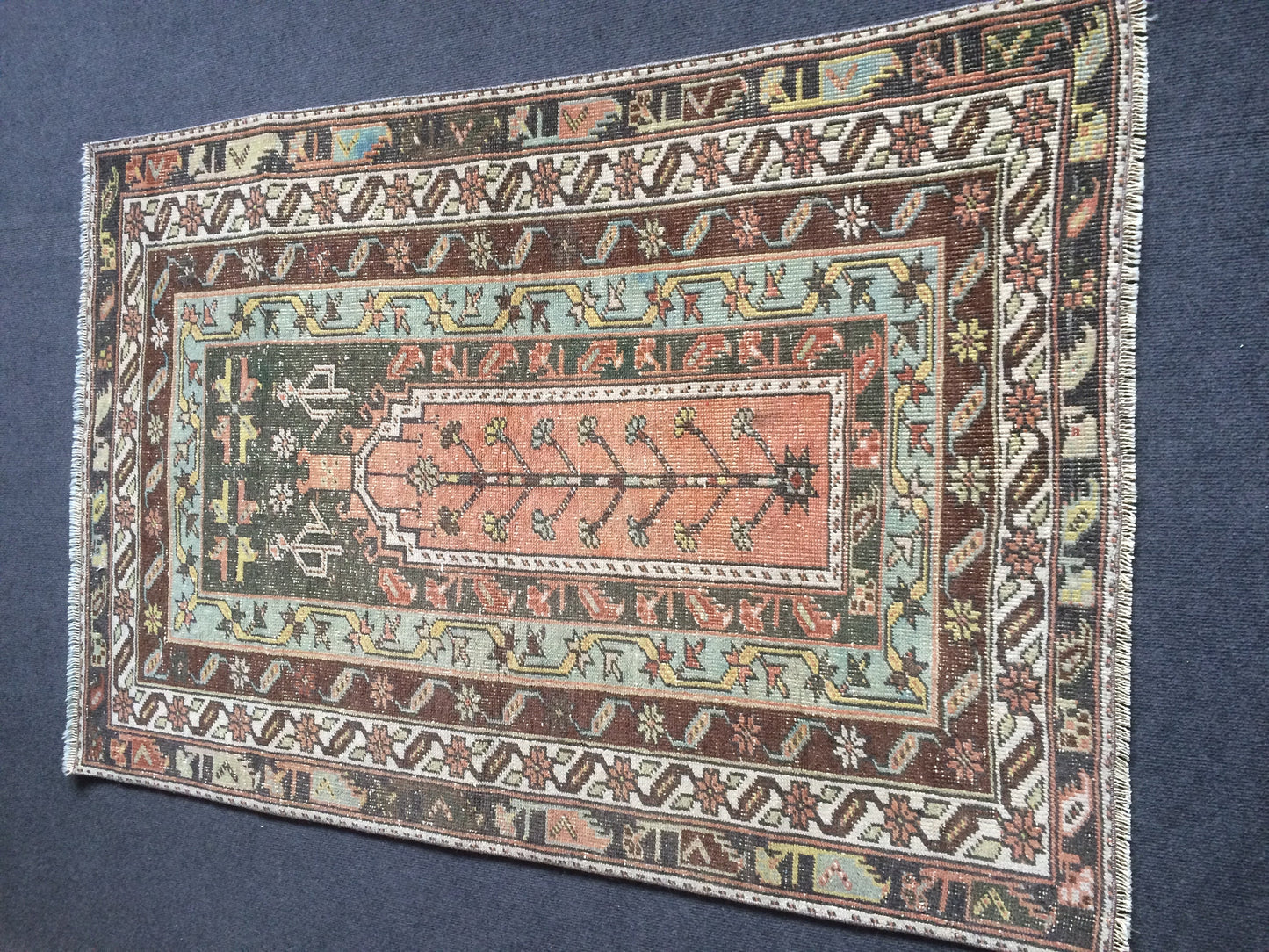 TURKISH Oushak Rug Vintage  Rug Wool Oushak Rug Handmade Rug