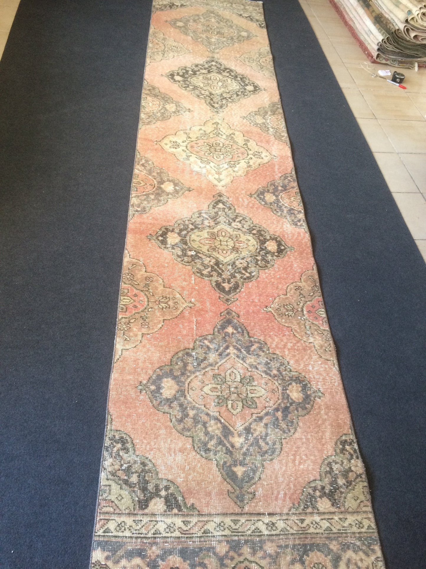 13 X 2.8 Turkish Runner Rug Vintage Runner Rug Oushak Runner Rug  Hallway Runner Rug Kitchen Runner Rug Wool Runner Rug Wool Oushak Rug