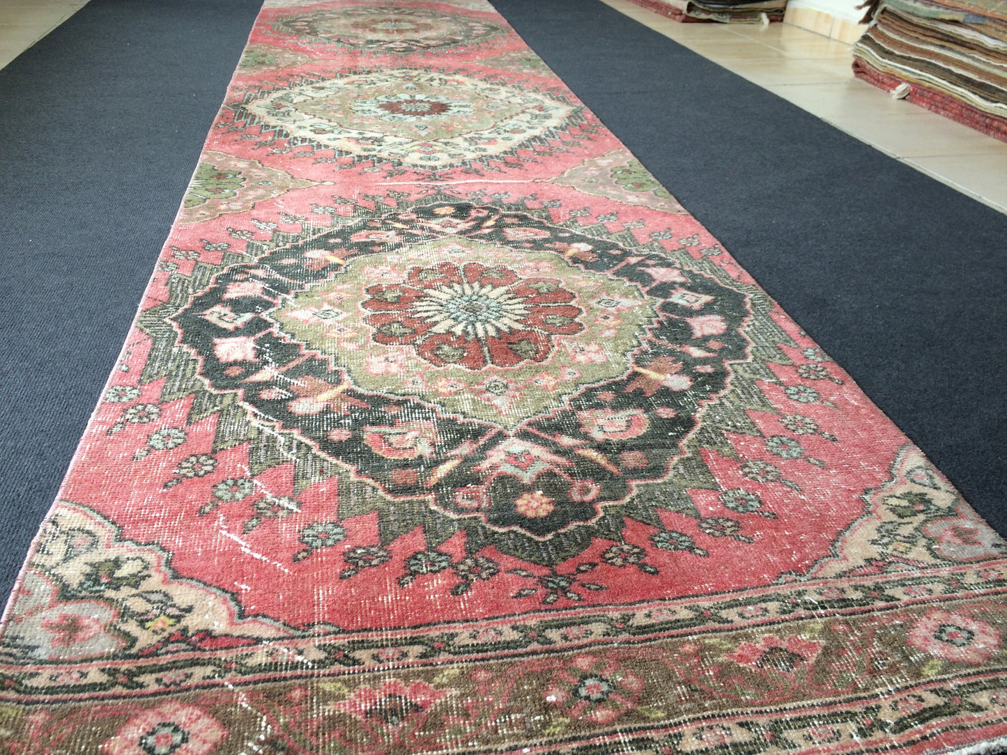 3 x 12 Oushak Runner Rug Turkish Runner Rug Vintage Runner Rug Hallway Runner Rug Kitchen Runner