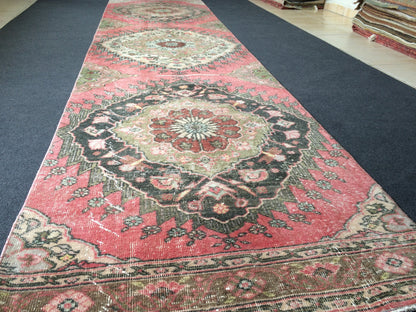 3 x 12 Oushak Runner Rug Turkish Runner Rug Vintage Runner Rug Hallway Runner Rug Kitchen Runner