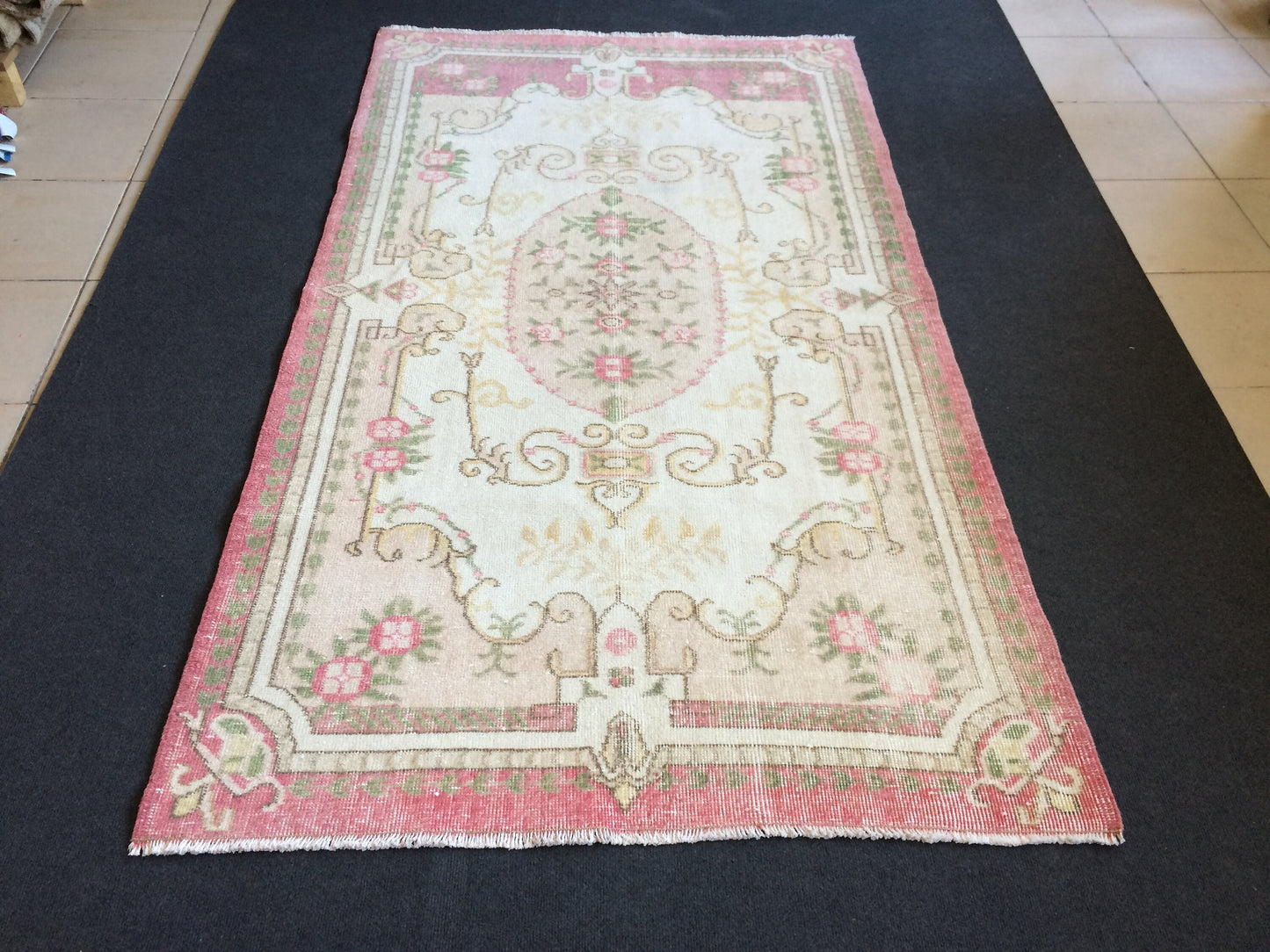 Turkish Rug, Pink Oushak Rugs, hand Knotted Rug, Wool  Handmade Rug
