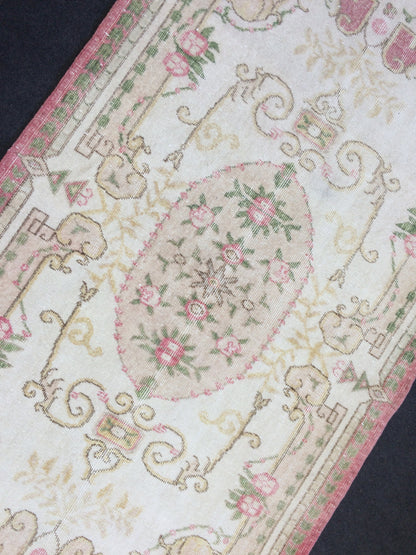 Turkish Rug, Pink Oushak Rugs, hand Knotted Rug, Wool  Handmade Rug