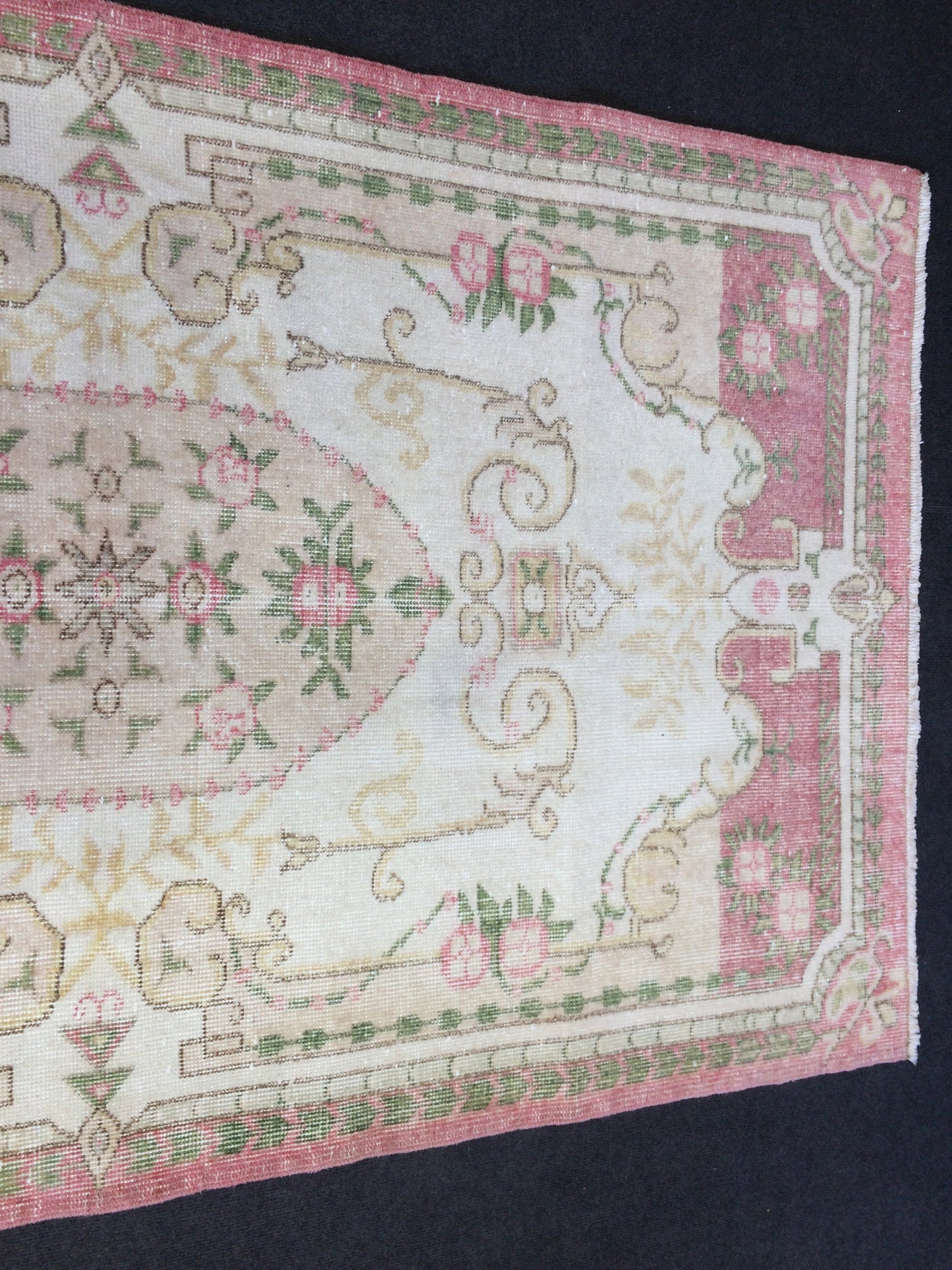 Turkish Rug, Pink Oushak Rugs, hand Knotted Rug, Wool  Handmade Rug