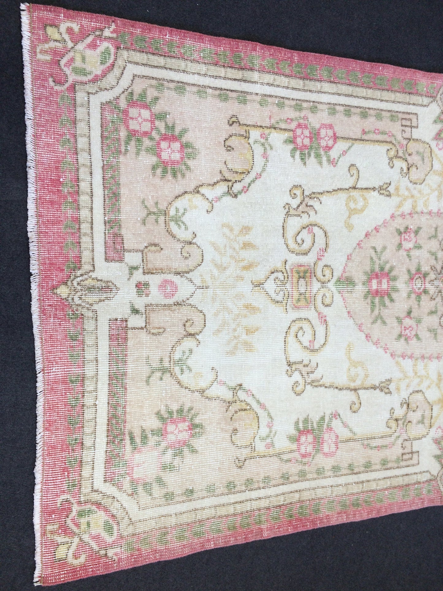 Turkish Rug, Pink Oushak Rugs, hand Knotted Rug, Wool  Handmade Rug