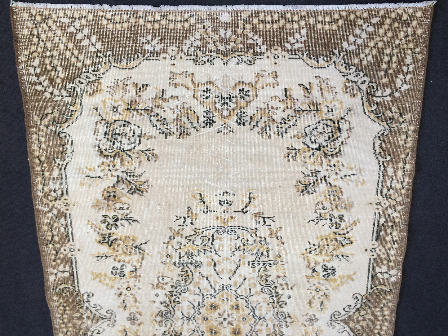 4 x 6.9 Rugs, Eclectic Turkish, Oushak Wool Rug 4x7 Persian