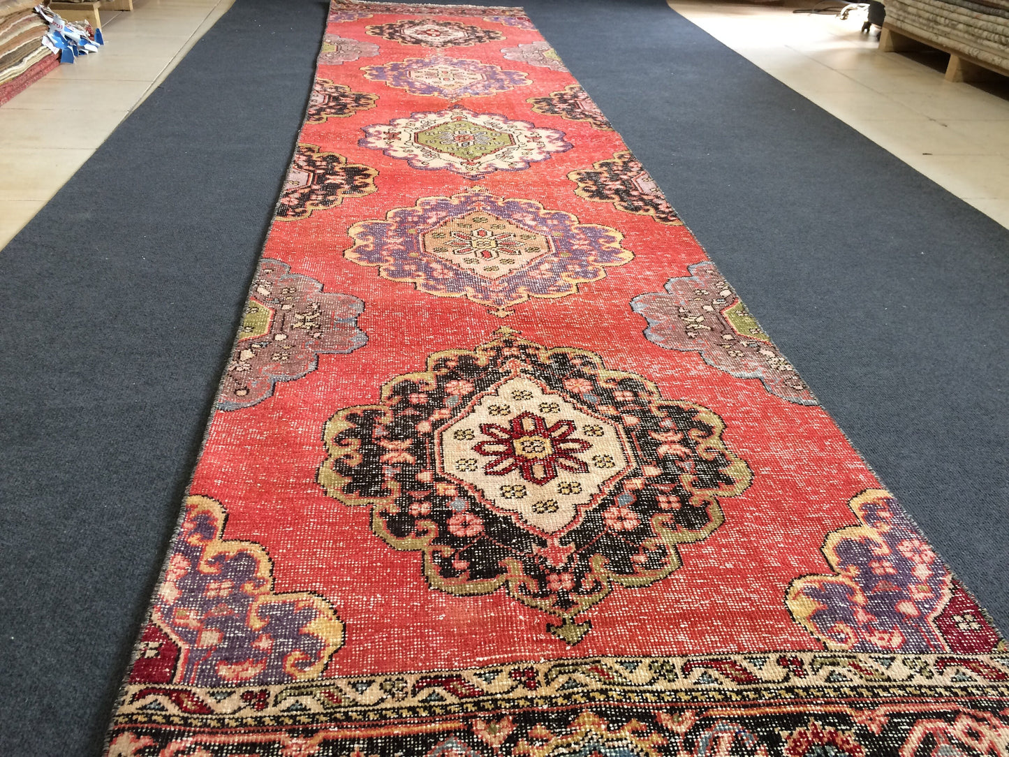 13 x 2.10 Vintage Runner Rug Oushak Runner Rug Turkish Runner Rug  Hallway Runner Rug Kitchen Runner Rug Wool Runner Rug Bohemian Runner