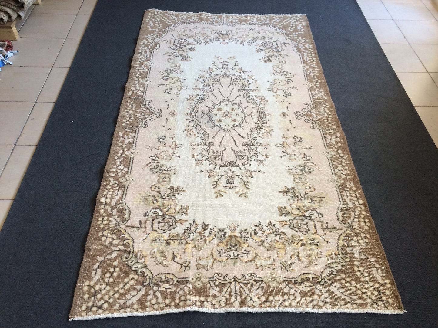 Oushak Rug Turkish Runner Rug Vintage Rug Hallway Rug Kitchen Wool Oushak Rug