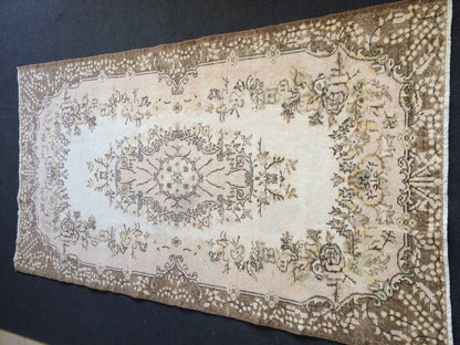 Oushak Rug Turkish Runner Rug Vintage Rug Hallway Rug Kitchen Wool Oushak Rug