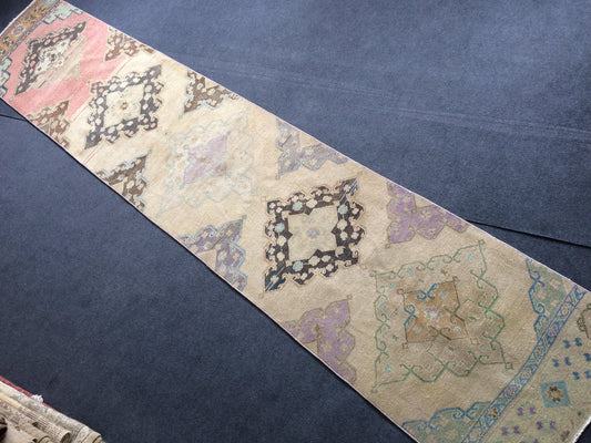 13.5 x 2.7 Turkish Runner Vintage Runner Rug Oushak Rug Runner Boho Runner Rugs Wool Runner Rug Hand Made