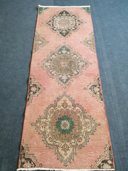 2.7 x 7 Oushak Runner Rug Turkish Runner Rug Vintage Runner Rug Hallway Runner Rug Kitchen Runner Rug Wool Runner Rug Wool Oushak Rug
