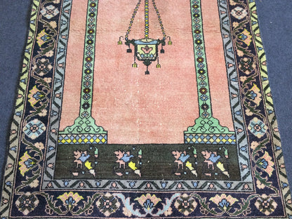 Turkish Rug, Oushak Rug, Rustic Oushak Rug, Wool Oushak Rug, Oushak Runner Rugs, Farmhouse Rug, Vintage Rug, High Pile, Hand Made Rug