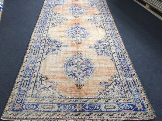 12 x 4.7 Oushak Runner Rug Turkish Runner Rug Vintage Runner Rug Hallway Runner Rug Kitchen Runner Rug Wool Runner Rug Wool navy dyes