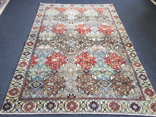 4.9 x 7 OUSHAK RUG TURKISH Oushak Rug Vintage 5x7 Rug Vintage Runner Rug Wool Rug Hand Made Rugs Vintage Turkish Rug