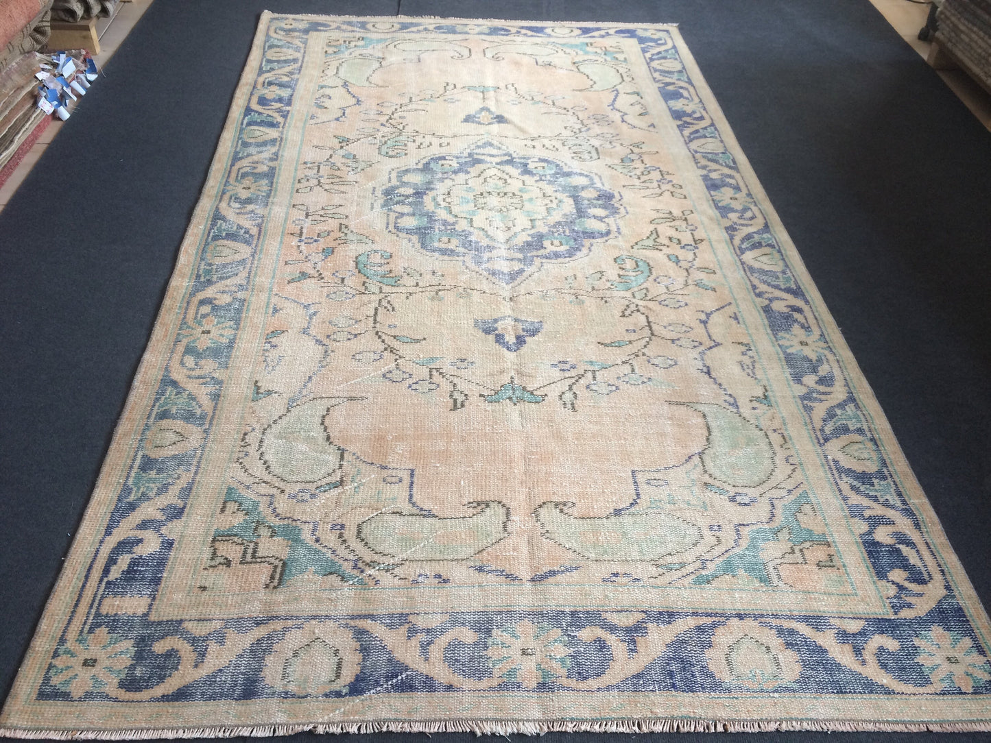 5.2 x 9.3 Large Area OUSHAK RUG TURKISH Oriental Rug Vintage Persian Rug Vintage 5x9 Rug Wool Oushak Rug Hand Made Rugs Vintage Turkish Rug
