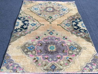 Mini  Turkish Rug Small Area Rug Turkish Rug Oushak Rug Hand Made Rug Vintage Rug