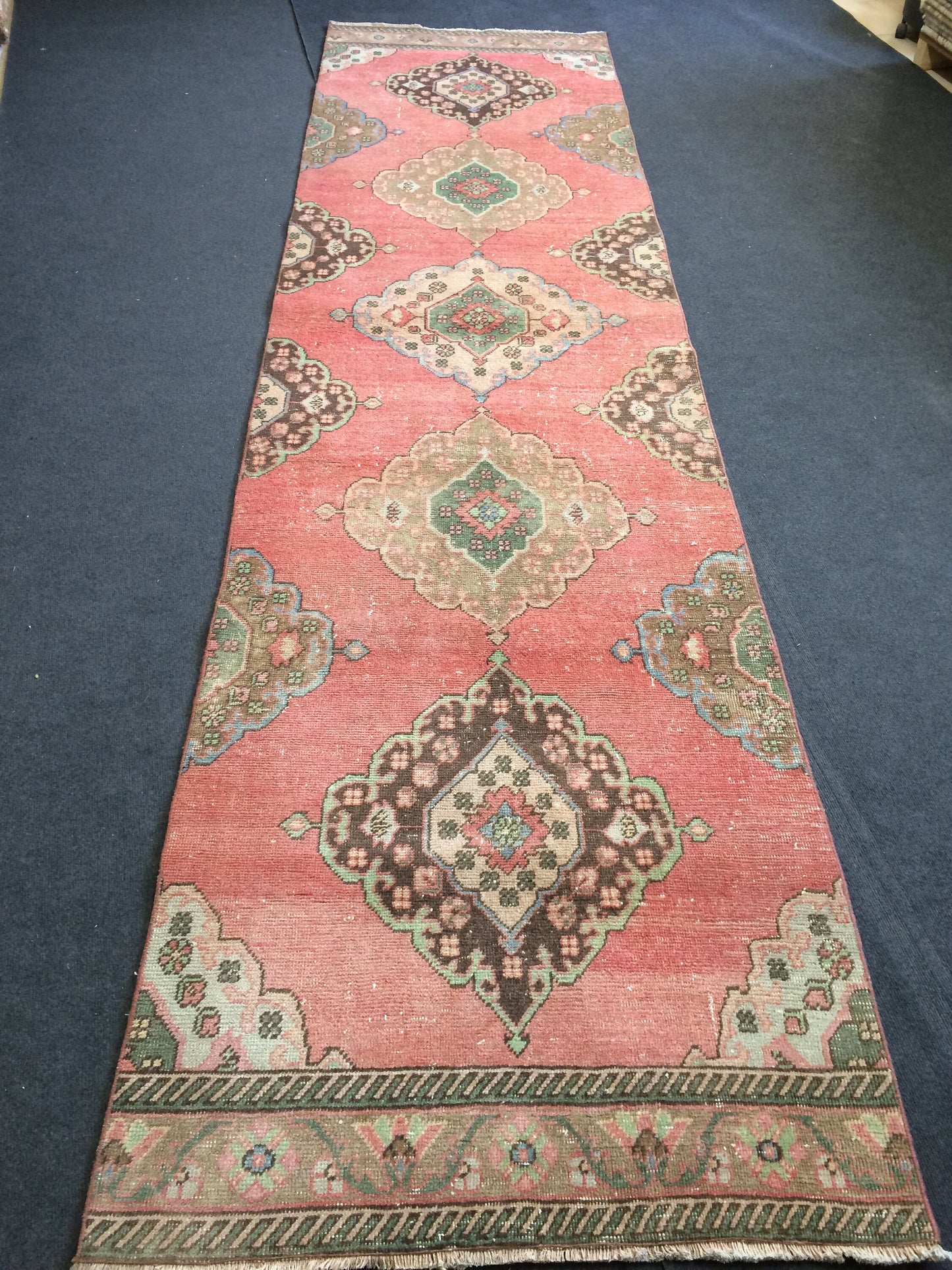 3 x 12.5 Oushak Runner Rug Turkish Runner Rug Vintage Runner Rug Hallway Runner Rug Kitchen Runner Rug Wool Runner Rug Wool Oushak Rug