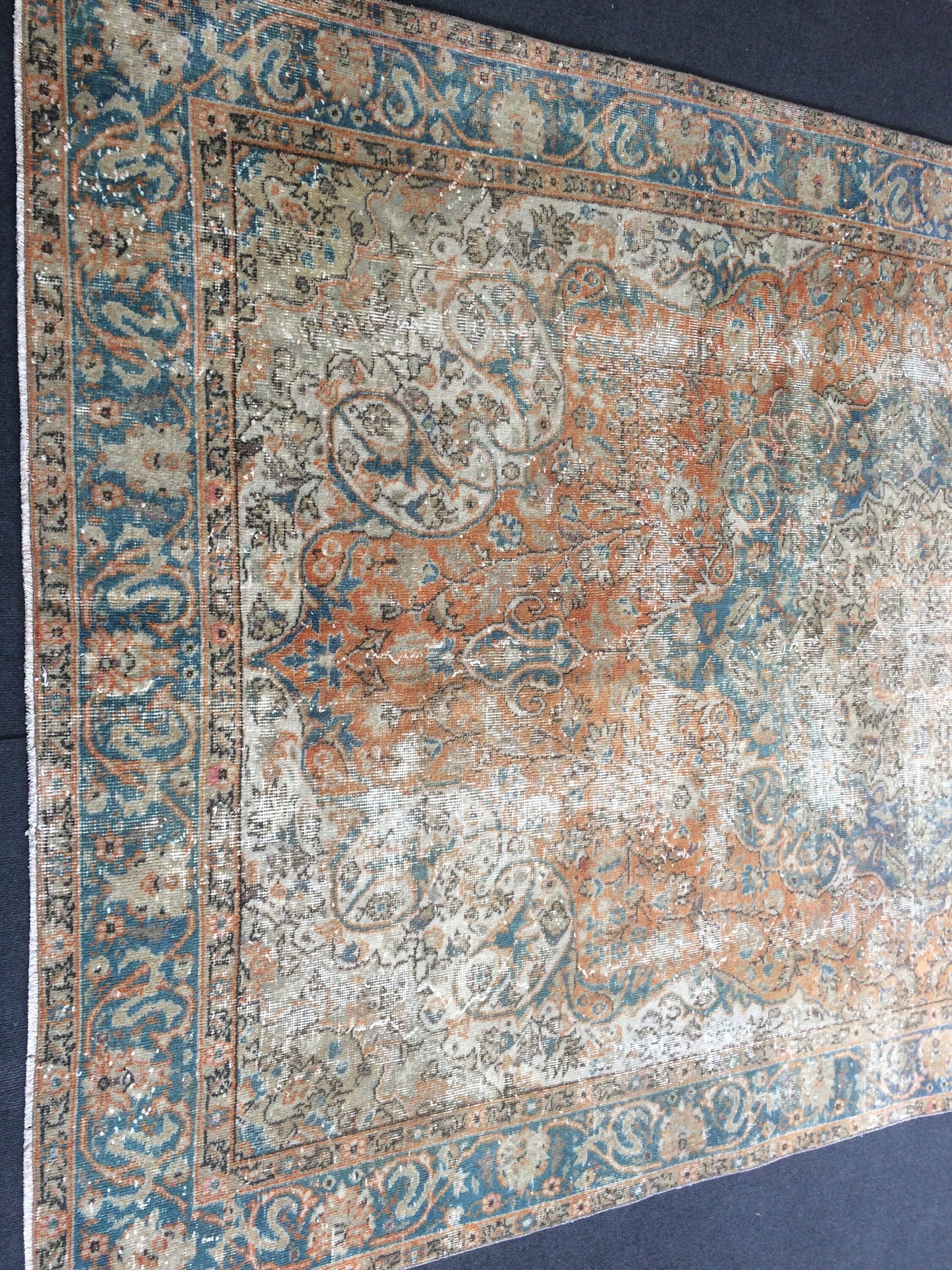 6.3 x 10.5 Distressed Area Rug, Oushak  Rug, Vintage  Rug Turkish Rugs, Oushak Rug Antique Handmade Rug