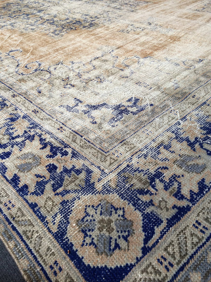 7.7 x 11 Large OUSHAK RUG TURKISH  Rug  Distressed   Rug Vintage Rug Wool Oushak Rug Hand Made Rug 8 by 11 Turkish Rug 8x11