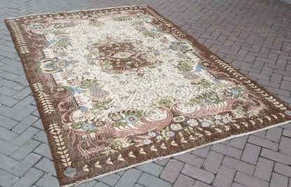 6.6 x 10 Vintage rugs Turkish rug  Oushak Rug Oriental Rug Hand Knotted Wool Rug Vintage Persian Rug