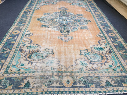 11.4 x 7 Turkish Rug Vintage Rug Oushak Rug Wool Rug