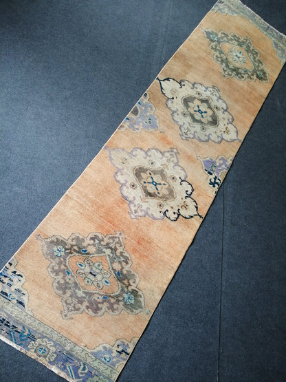 10 X 2.6 VINTAGE Oushak Runner Turkish Runner Rug Vintage Runner Rug Hallway Runner Rug Turkish Rug Runner Wool Runner Rug Wool Oushak Rug