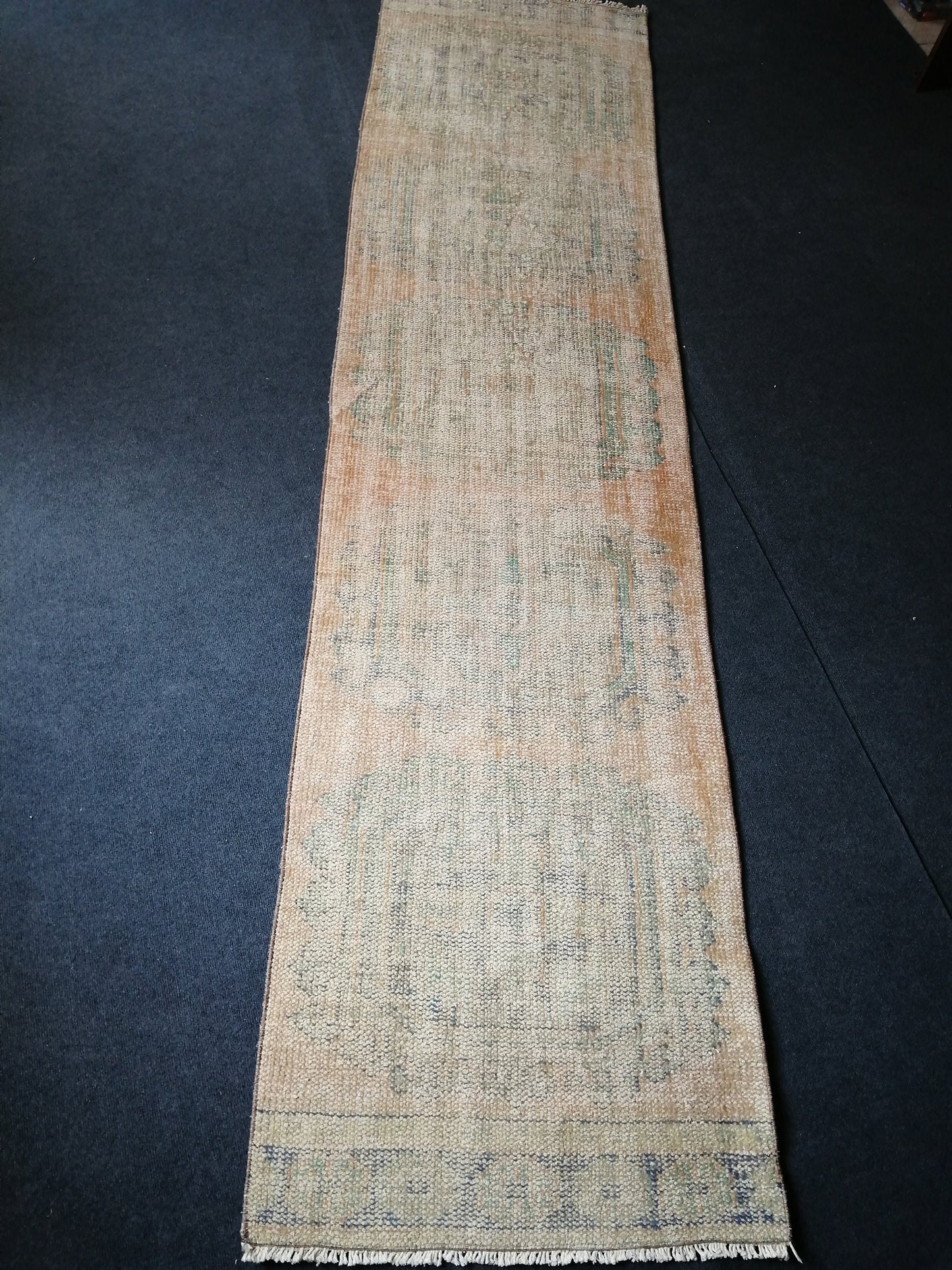11 x 2.8 Low Wool Pile Oushak Runner Rug Turkish Runner Rug Vintage Runner Rug Hallway Runner Rug Kitchen Runner Rug Wool Runner Rug Wool