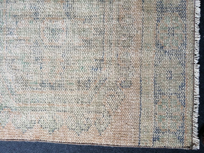 11 x 2.8 Low Wool Pile Oushak Runner Rug Turkish Runner Rug Vintage Runner Rug Hallway Runner Rug Kitchen Runner Rug Wool Runner Rug Wool
