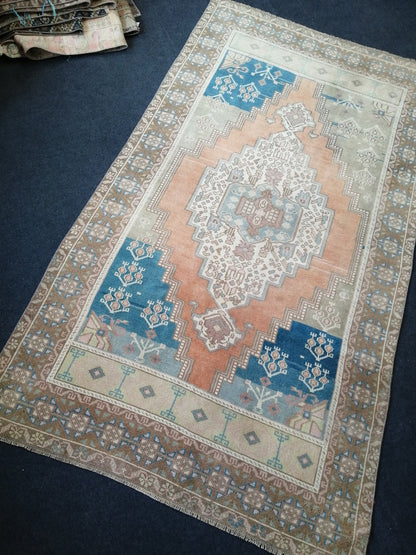 4.6 x 8.2 Wool Rugs  TURKISH HAND MADE Rugs Vintage Turkish Rugs  Anatolian Oushak Rug Turkish Oushak Rug, Vintage Oushak Rug, Wool Rug