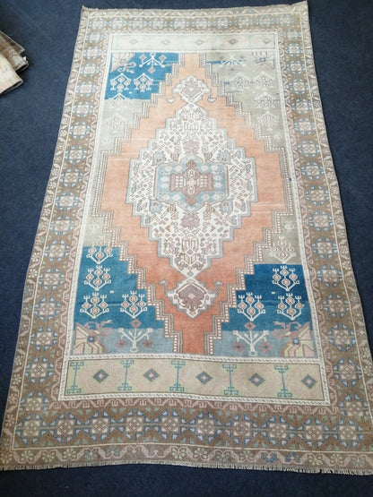 4.6 x 8.2 Wool Rugs  TURKISH HAND MADE Rugs Vintage Turkish Rugs  Anatolian Oushak Rug Turkish Oushak Rug, Vintage Oushak Rug, Wool Rug