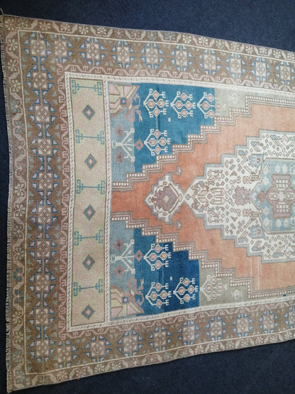 4.6 x 8.2 Wool Rugs  TURKISH HAND MADE Rugs Vintage Turkish Rugs  Anatolian Oushak Rug Turkish Oushak Rug, Vintage Oushak Rug, Wool Rug