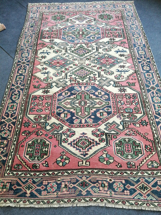 Turkish Rug Oushak 4.4 x 7.7 Rug, Oushak Rugs, Wool Oushak Rug, Oushak Runner Rugs, Runner Rug, Vintage Rug, Hand Made Rug