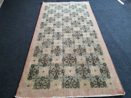 4x7 ft Vintage Floral Rug, Bohemian Rug, Living Room Rug,Oushak Rug,Hand Made Rug,Fun  Rug,Turkish Rug Vintage  Oriental rug Cute rug
