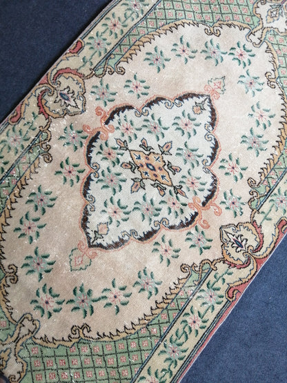 3.7 x 6.9 Turkish Rug, Oushak Rug, Rustic Oushak Rug, Vintage Rug, Hand Made Rug