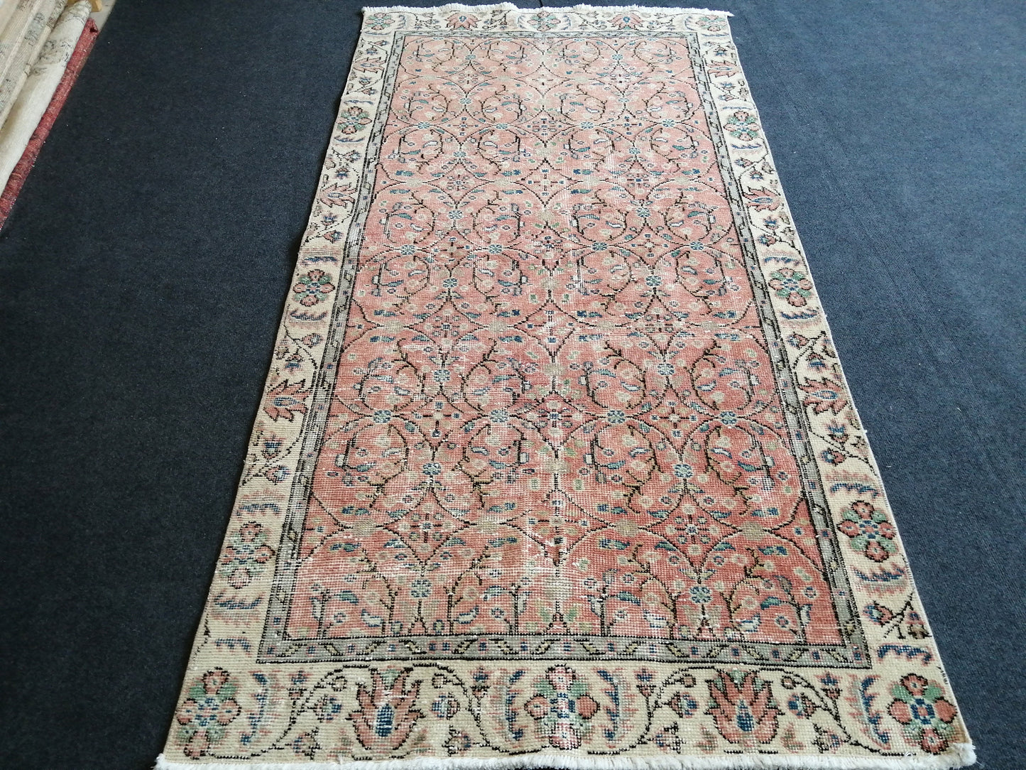 Hand Made Rug, Oushak Rug , Wool  Rug  Vintage Rug Floral Rug, Turkish Rug