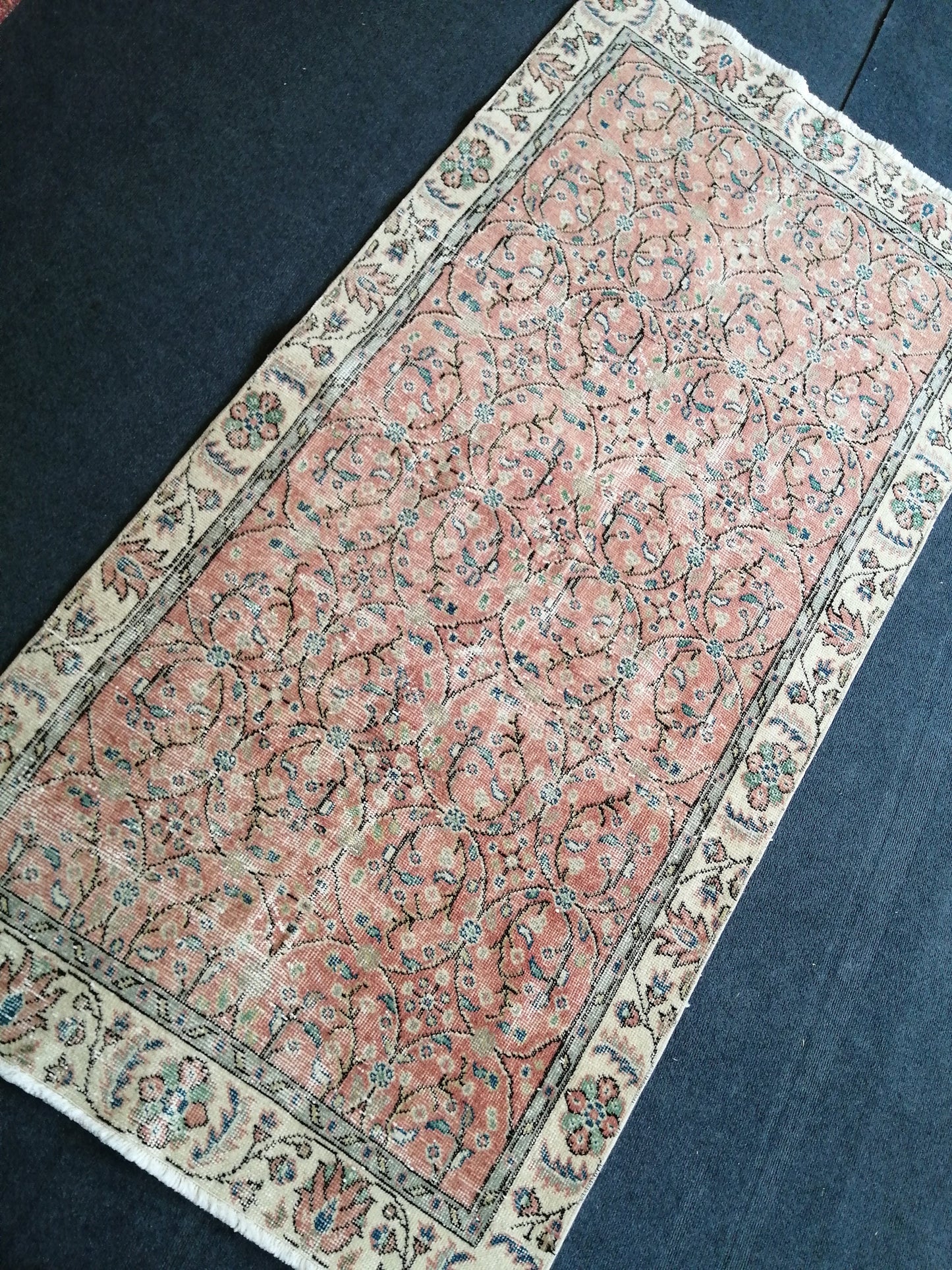 Hand Made Rug, Oushak Rug , Wool  Rug  Vintage Rug Floral Rug, Turkish Rug