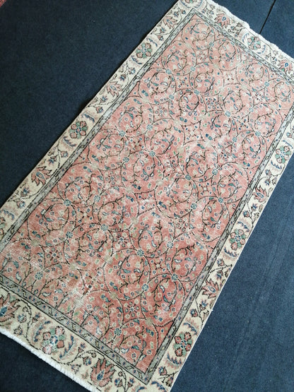 Hand Made Rug, Oushak Rug , Wool  Rug  Vintage Rug Floral Rug, Turkish Rug