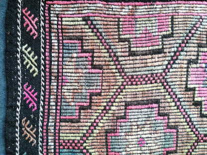 10 x 5.9 Flatwoven with Embroidery Rug Vintage Rugs  TURKISH HAND MADE Rugs Vintage Turkish Rugs  Oushak Rug Turkish Oushak Rug, Wool Rug