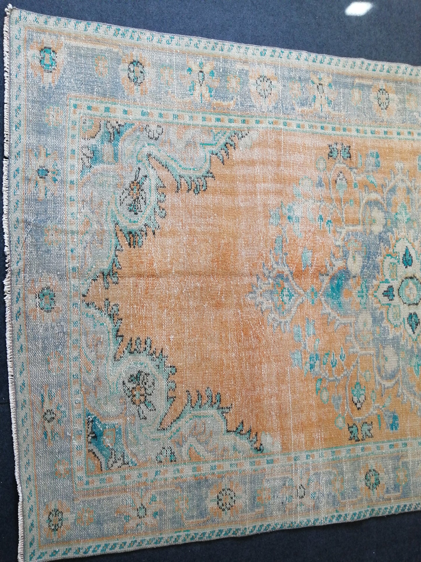 9.6 X 6 Vintage rugs, Turkish Oushak Rugs, Bohemian Rug, Living Room Rug, Oushak Rug, Hand woven Rug, Muted Wool Oushak Rug