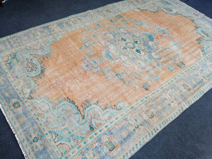 9.6 X 6 Vintage rugs, Turkish Oushak Rugs, Bohemian Rug, Living Room Rug, Oushak Rug, Hand woven Rug, Muted Wool Oushak Rug