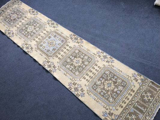 12 X 2.7 FT Oushak Runner Turkish Runner Rug Vintage Runner Rug Hallway Runner Rug Turkish Rug Runner Wool Runner Rug Wool Oushak Rug